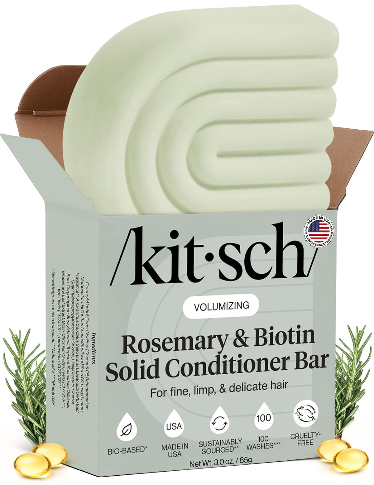 Kitsch Rosemary & Biotin Conditioner Bar front view