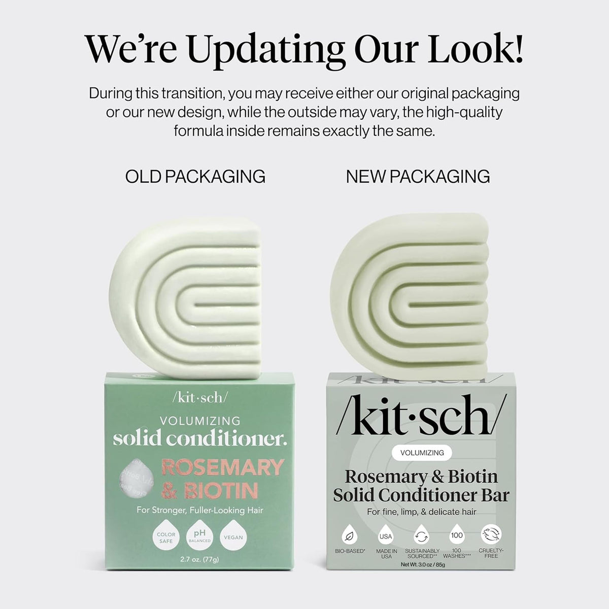 Kitsch Rosemary & Biotin Conditioner Bar in a bathroom setting