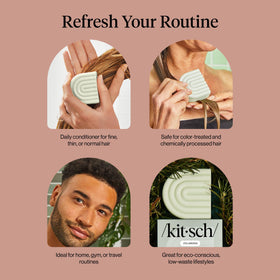 Kitsch Rosemary & Biotin Conditioner Bar in use