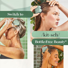 Kitsch Rosemary & Biotin Shampoo Bar in use