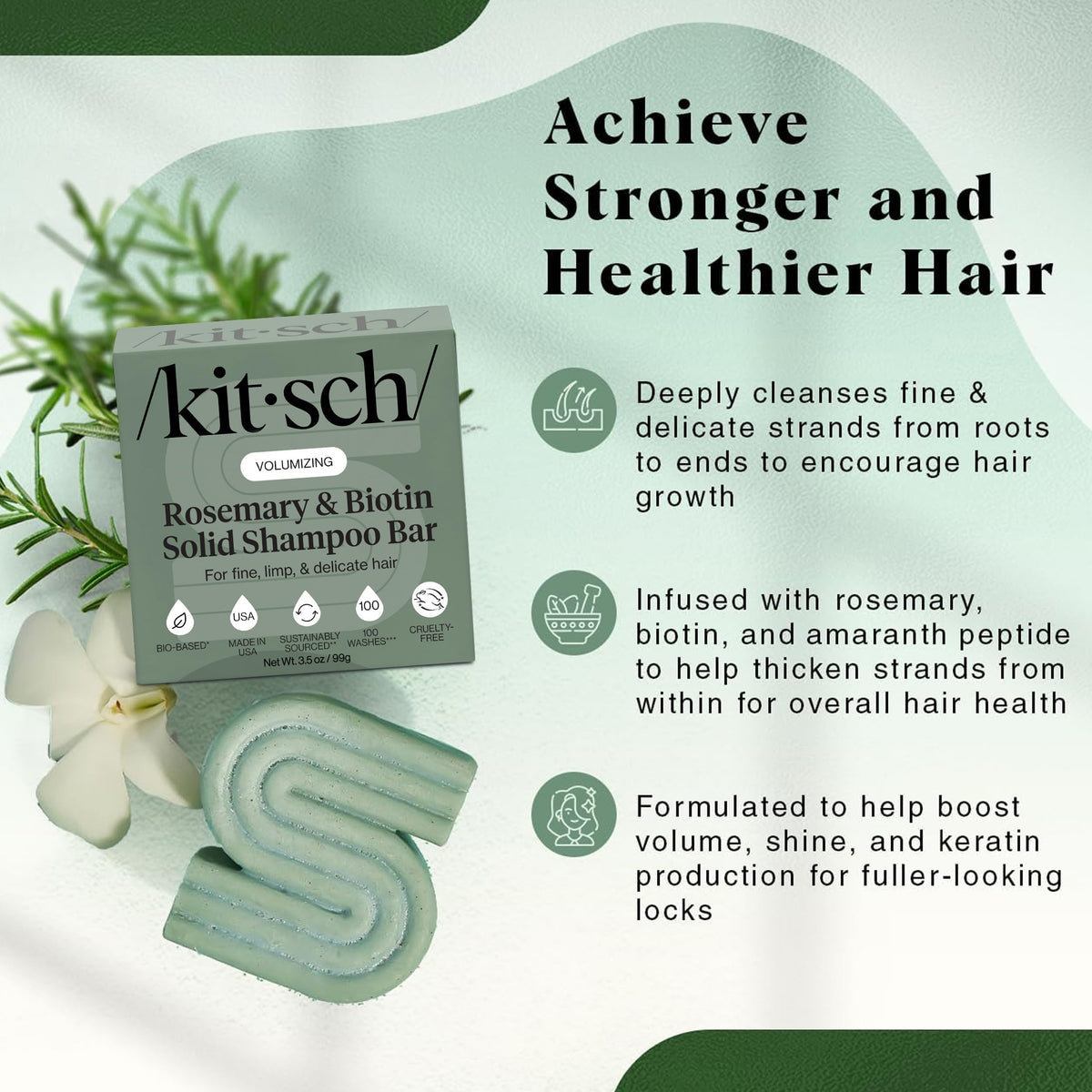 Kitsch Rosemary & Biotin Shampoo Bar packaging