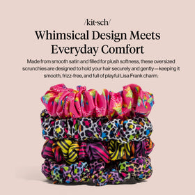 Kitsch Ruched Satin Scrunchies Rainbow Leopard packaging