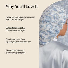 Kitsch Satin Bonnet in use during sleep