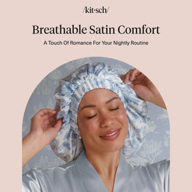 Kitsch Satin Bonnet packaging with Garden Toile design