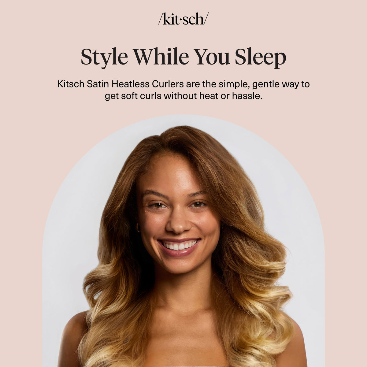 Kitsch Satin Flexi Rods in a lifestyle scene with relaxed hair