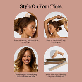 Kitsch Satin Flexi Rods laid out with scrunchies