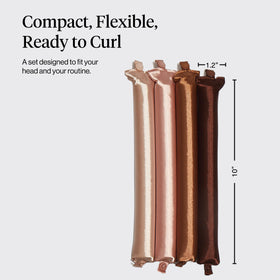 Kitsch Satin Flexi Rods showing secure hold on thick hair