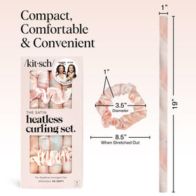 Kitsch satin heatless curler displayed on a vanity