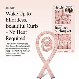 Kitsch satin heatless curler wrapped in hair demonstrating usage