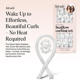 Kitsch satin heatless curling rod with scrunchies