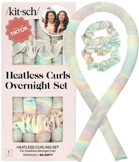 Kitsch Satin Heatless Curls Overnight Set - Aura packaging front view