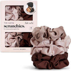 Kitsch Satin Scrunchies 5pcs cameo set front view