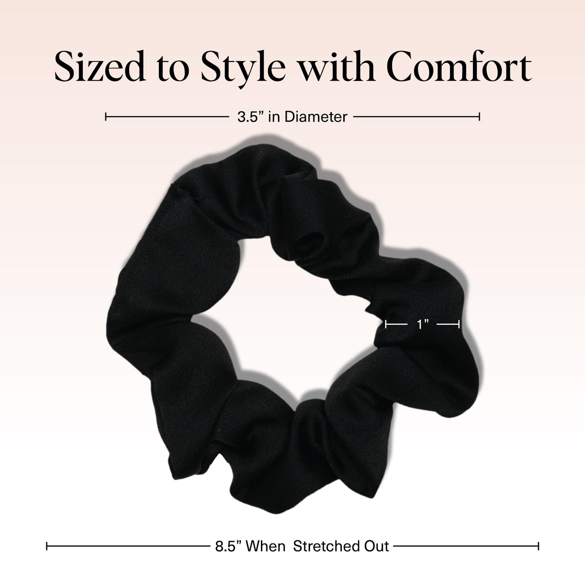 Kitsch Satin Scrunchies black on a wrist