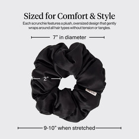 Kitsch Satin Scrunchies displayed on a wrist