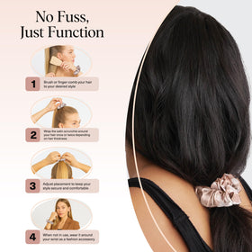 Kitsch Satin Scrunchies in a casual outfit setting