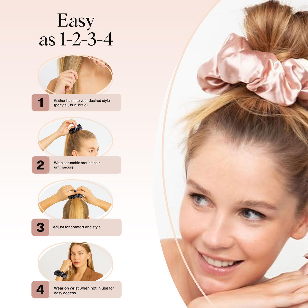 Kitsch Satin Scrunchies in a gift box