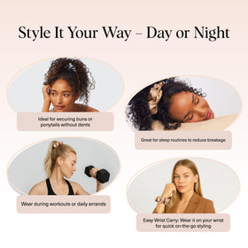 Kitsch Satin Scrunchies in hair ponytail