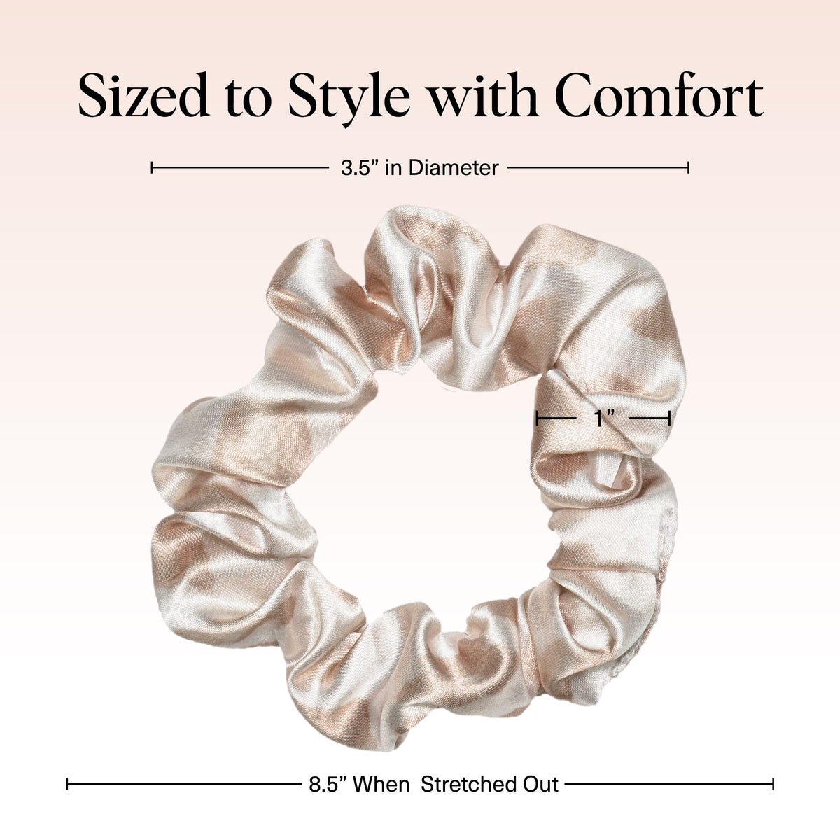 Kitsch satin scrunchies in leopard print on a white background