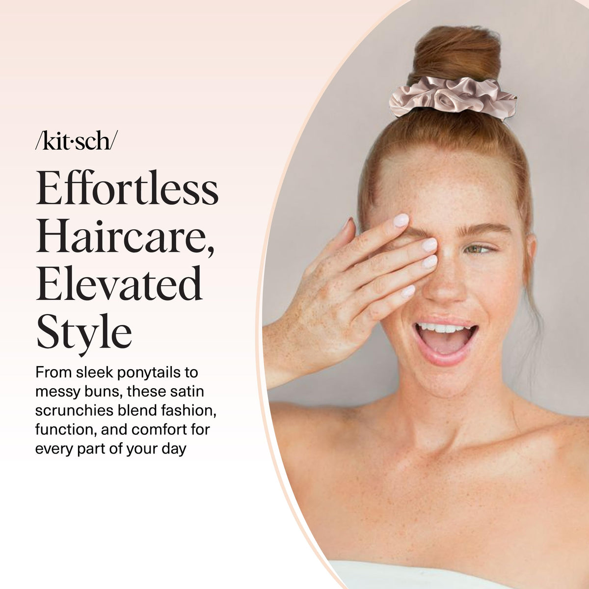 Kitsch satin scrunchies in packaging