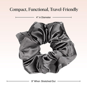 Kitsch Satin Scrunchies in use on a ponytail
