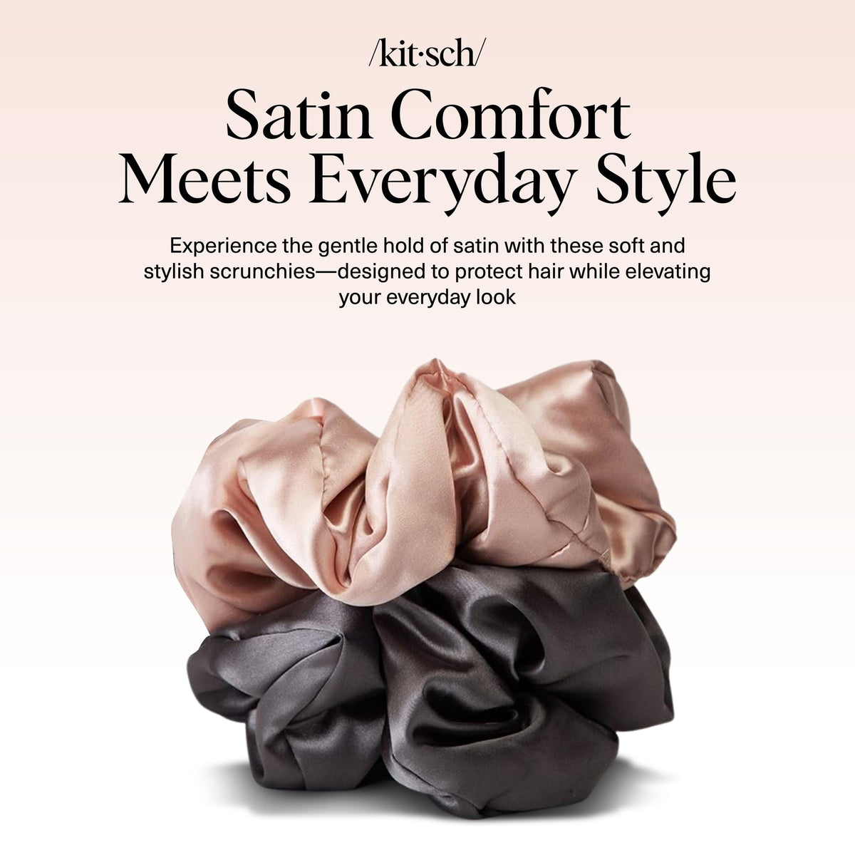 Kitsch Satin Scrunchies packaging with product details