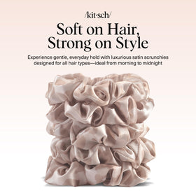 Kitsch satin scrunchies set of 5 in a lifestyle setting