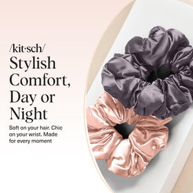 Kitsch Satin Scrunchies showing no crease hold