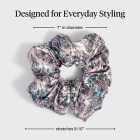 Kitsch Satin Scrunchies Toile De Blue close-up