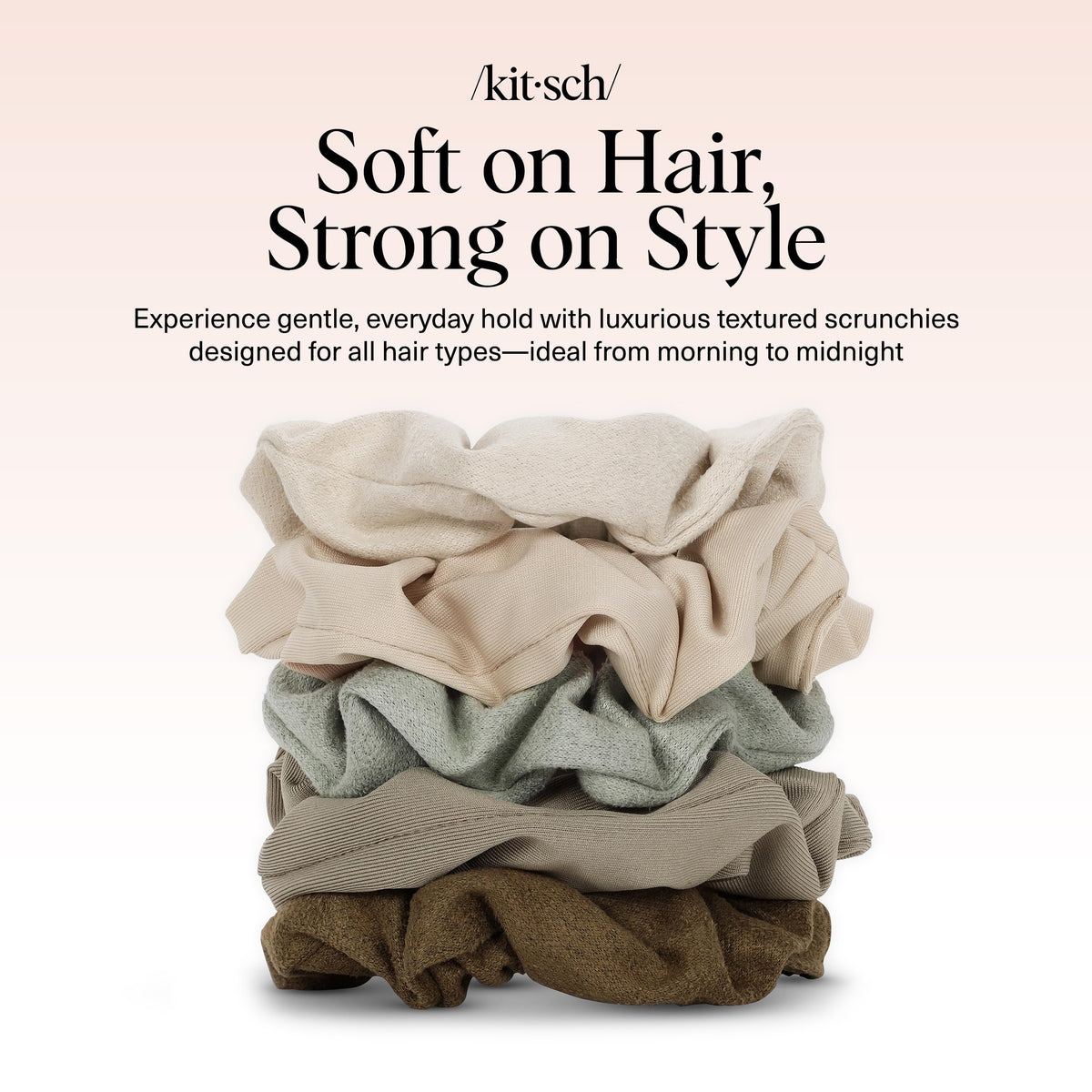 Kitsch scrunchies displayed with other hair accessories