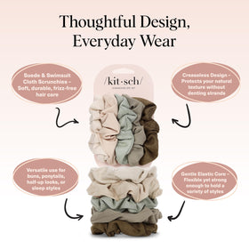 Kitsch scrunchies in use for a ponytail hairstyle