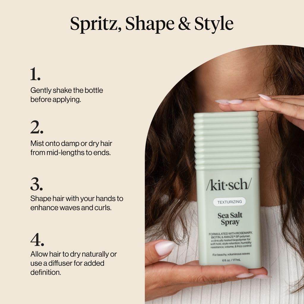 Kitsch Sea Salt Spray 177 mL with beach accessories