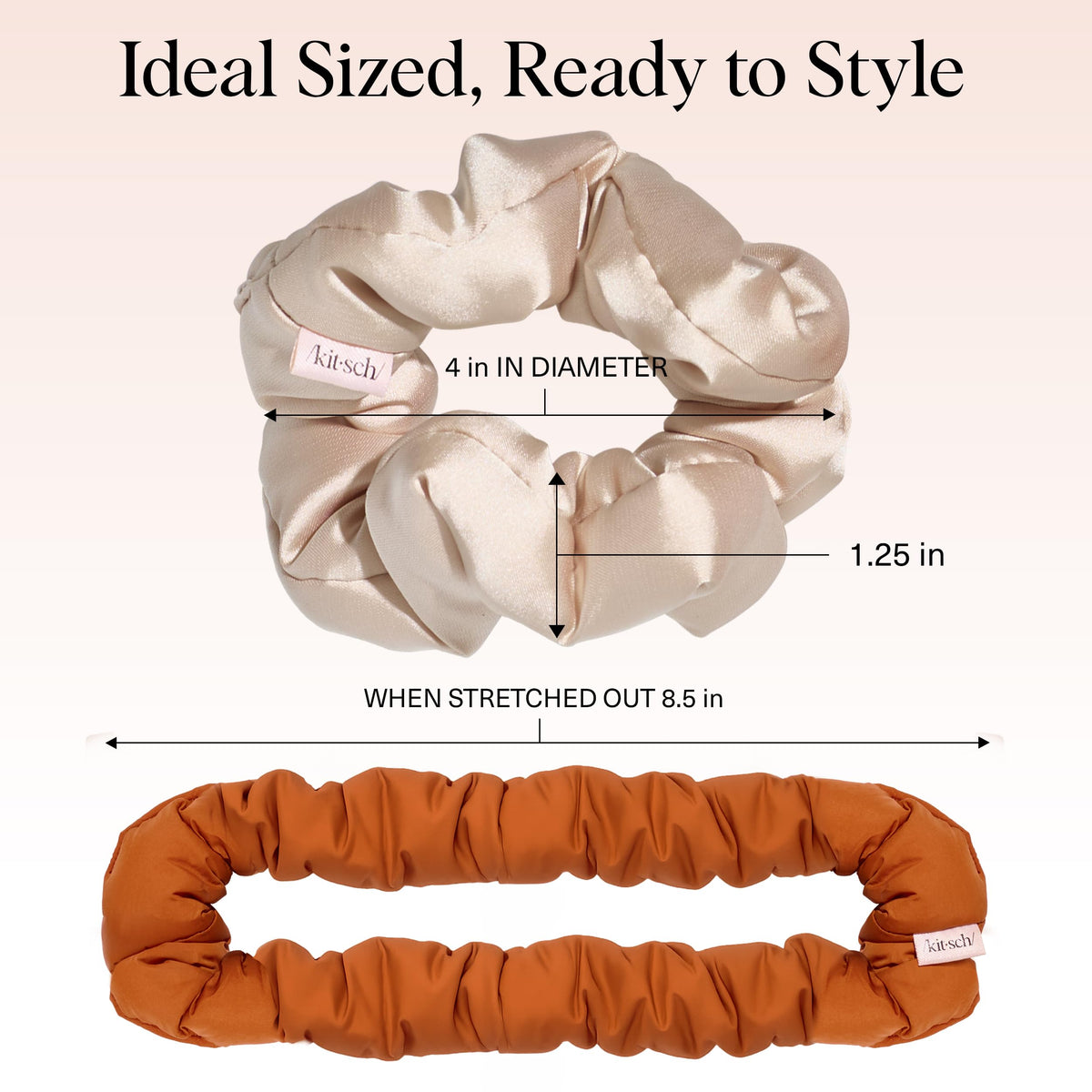 Kitsch Sedona scrunchies in a travel bag