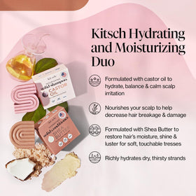 Kitsch shampoo and conditioner bars on a bathroom shelf
