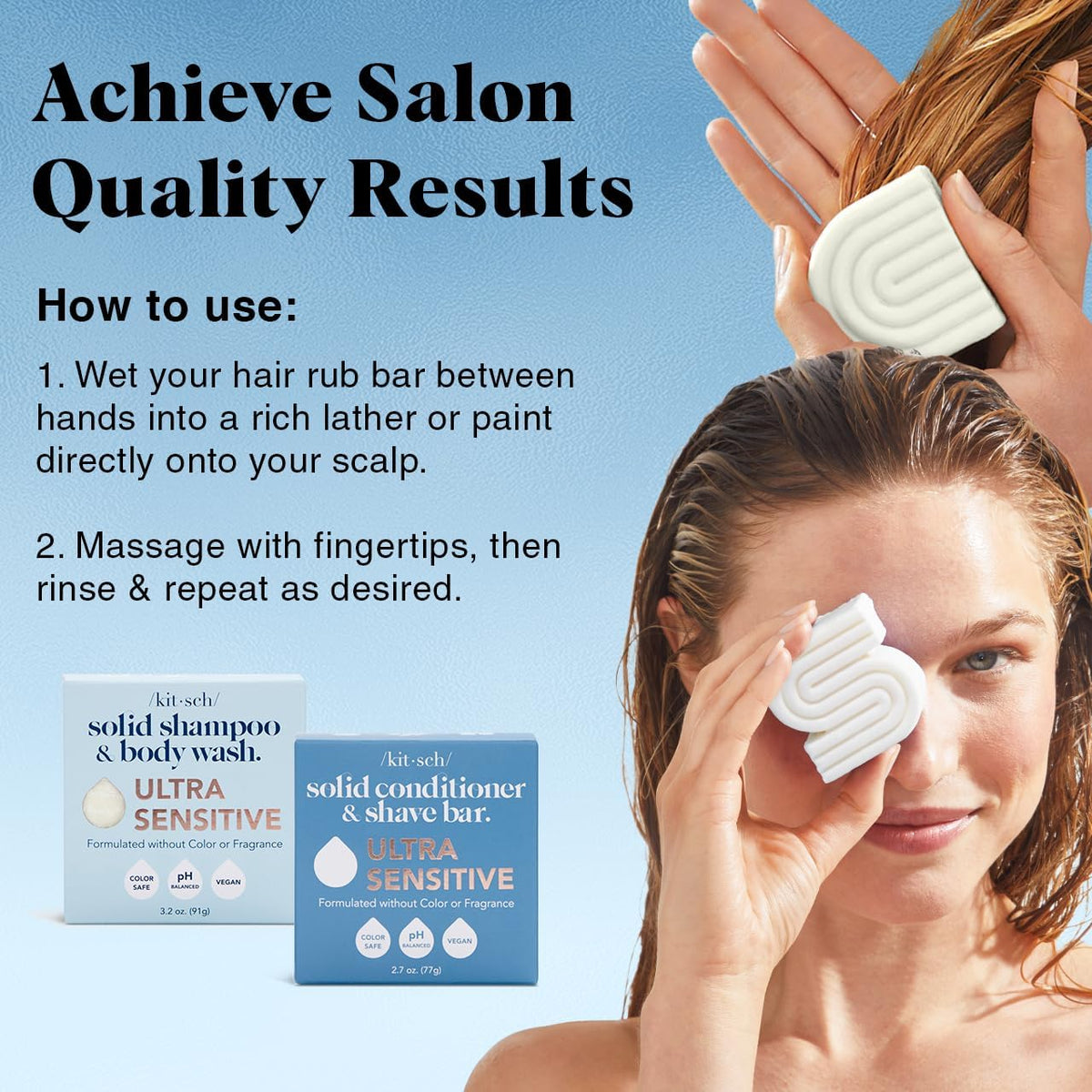 Kitsch shaving soap bar displayed with natural elements