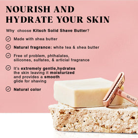Kitsch Shaving Soap Bar in use with razor