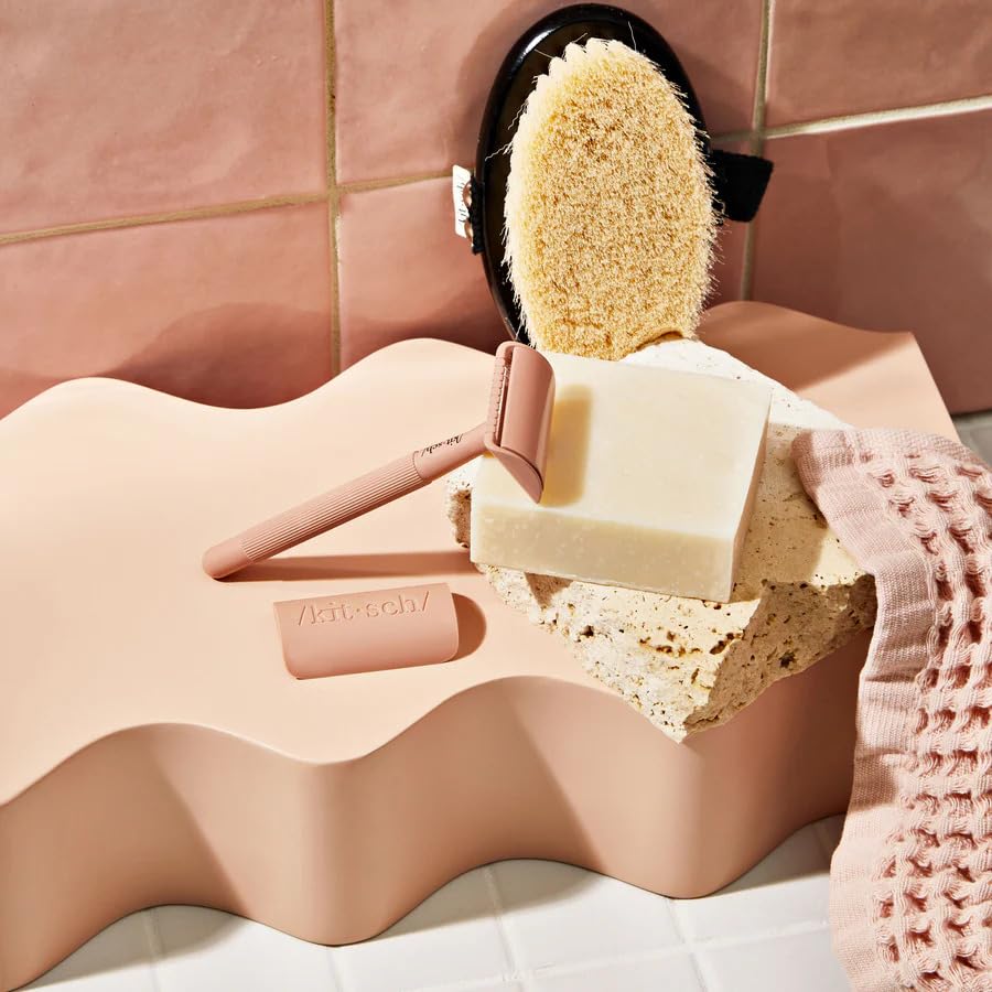 Kitsch Shaving Soap Bar with a safety razor