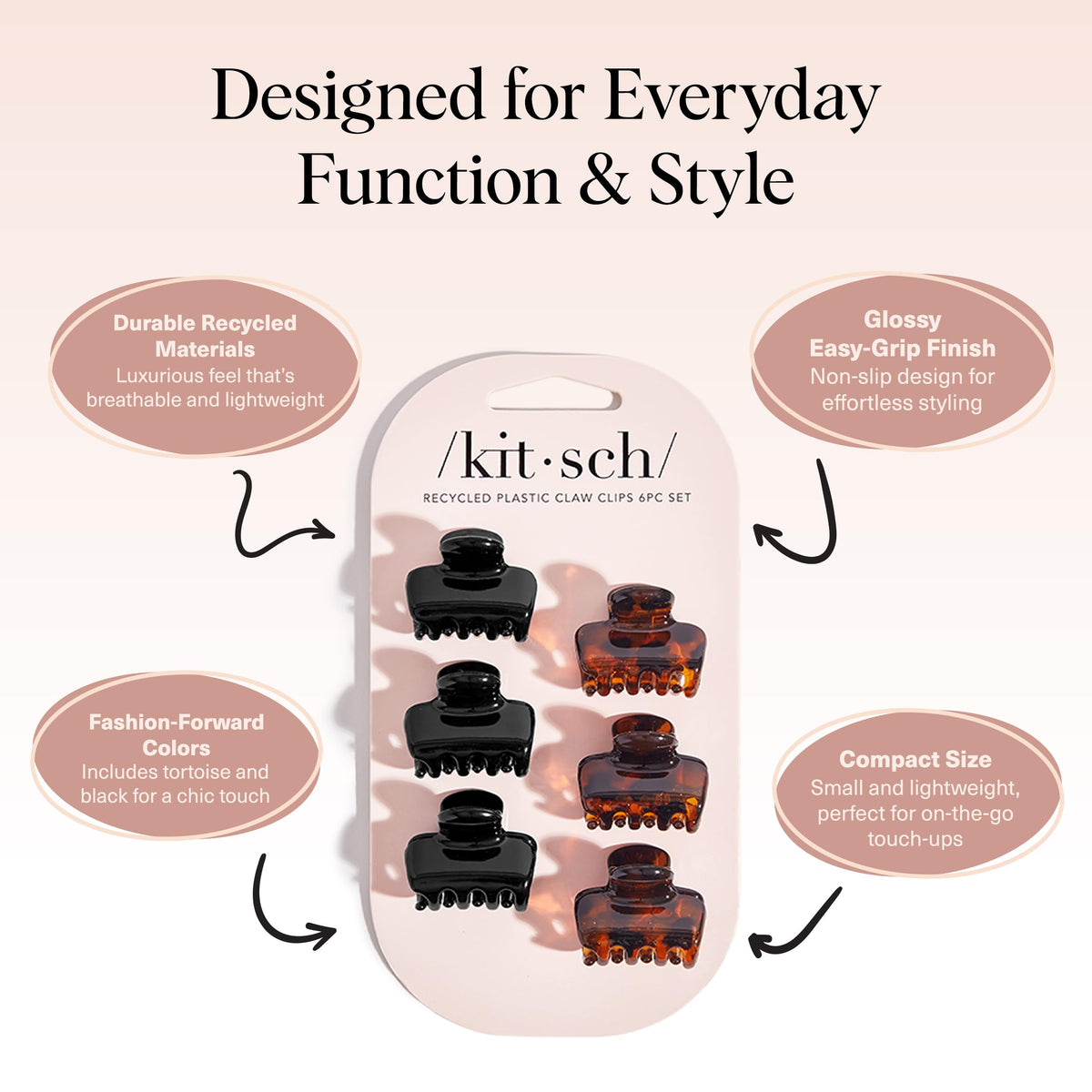 Kitsch Small Hair Clip showcasing secure grip