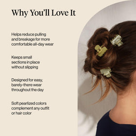 Kitsch Small Hair Clips 8pc in use during a hairstyle routine