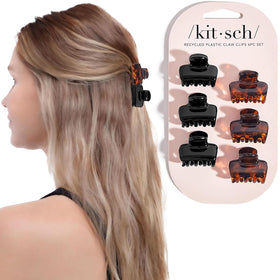 Kitsch Small Hair Clips set in black and tortoise design