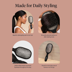 Kitsch Smooth & Polish Hair Brush displayed with hair accessories