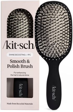 Kitsch Smooth & Polish Hair Brush front view in black