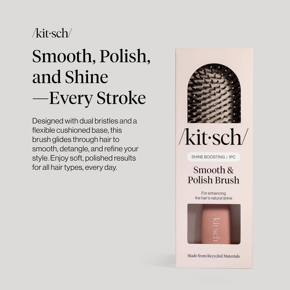 Kitsch Smooth & Polish Hair Brush Terracotta side view