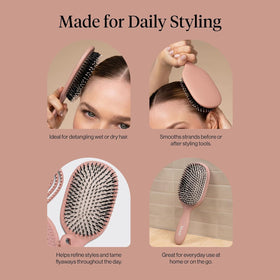 Kitsch Smooth & Polish Hair Brush Terracotta with hair accessories