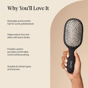Kitsch Smooth & Polish Hair Brush with natural bristles close-up