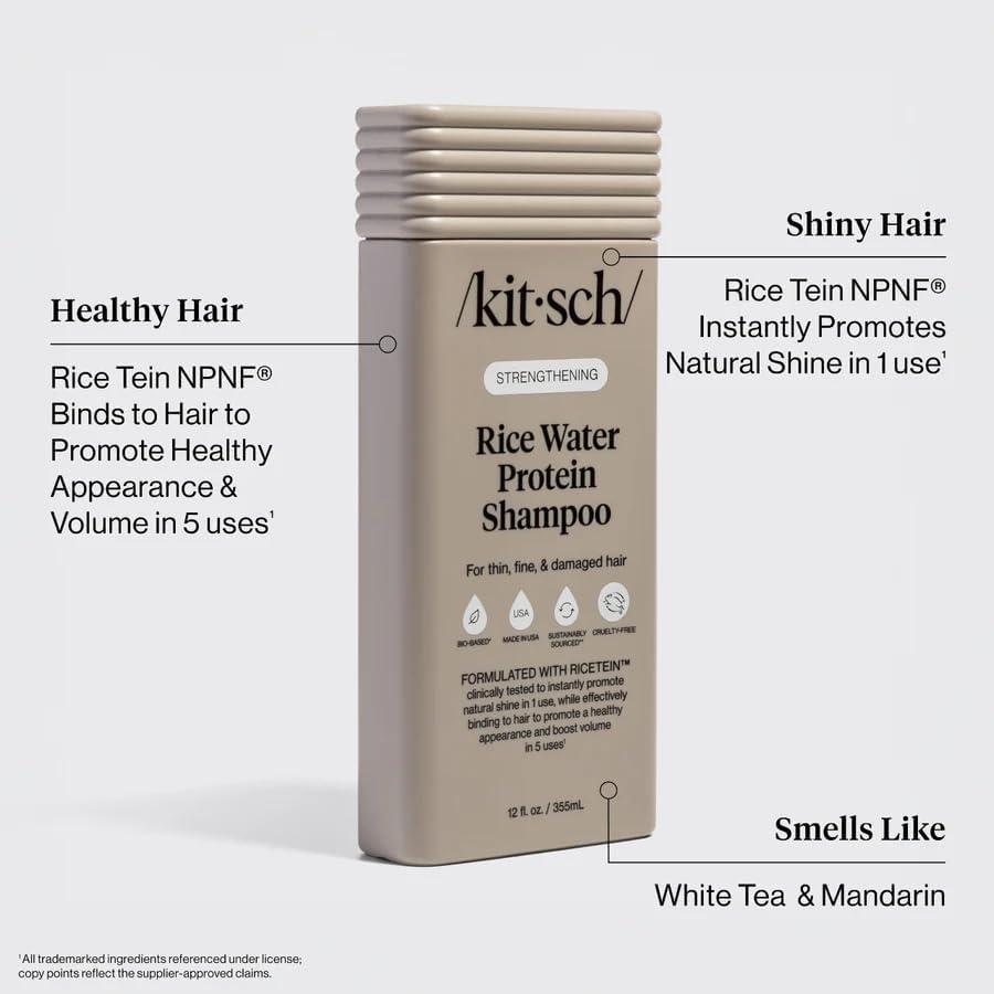 Kitsch Strengthening Rice Water Shampoo 12.3 oz side view