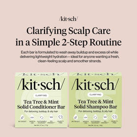Kitsch Tea Tree Conditioner bar being applied to hair