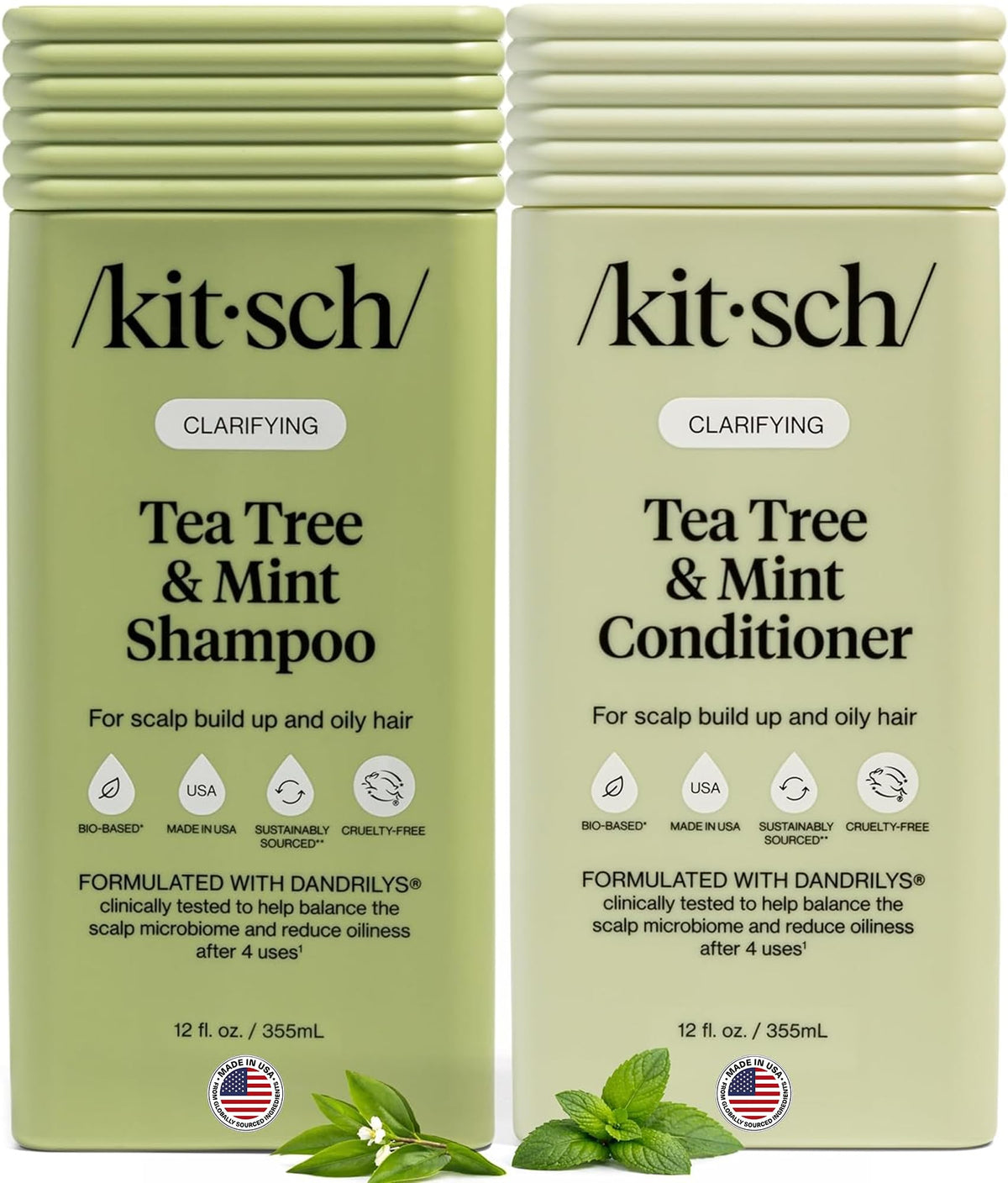 Kitsch Tea Tree & Mint Shampoo and Conditioner Set front view