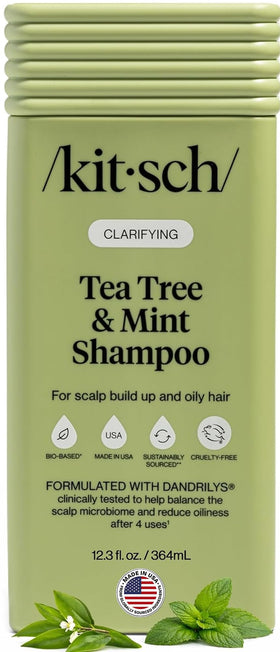 Kitsch Tea Tree & Mint Shampoo front view, 12.3 oz