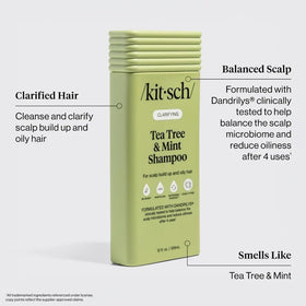 Kitsch Tea Tree & Mint Shampoo side view showing bottle design