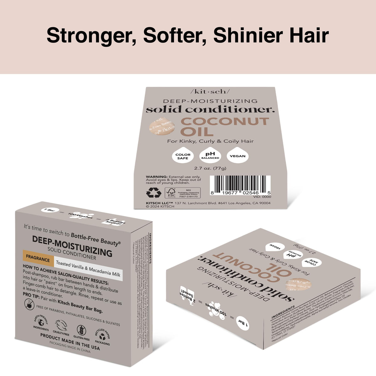 Kitsch Tea Tree Shampoo Bar and Coconut Oil Conditioner Bar with eco-friendly packaging
